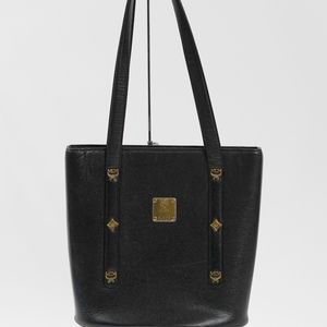 MCM Black Leather Shoulder Bag